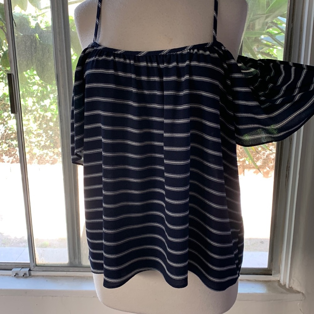 Veronica M Cold Shoulder Flutter Sleeve Top - image 2